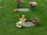 Urnegrav med mindeplade på Sct. Hans Kirkegård i Hjørring